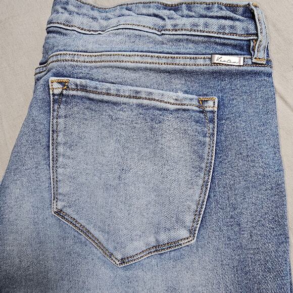 Kancan Stonewash Distressed Tapered Skinny Size 32 Stretchy, Waist from 18-20 - Picture 2 of 14